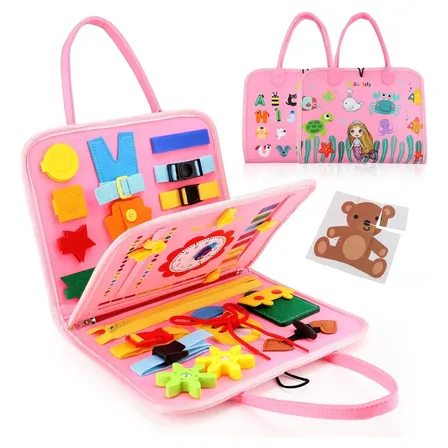 Kit Brinquedos Montessori Maleta Educativa Sensorial Criança