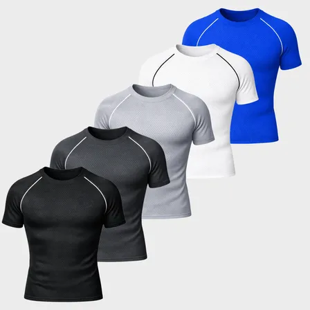 Kit 5 Camiseta Masculina Dry Fit Premium Elastica Academia