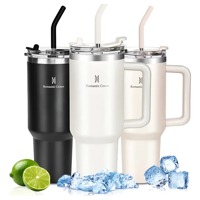 Copo Térmico Inox 1,2l Com Alça, Tampa, Canudo Inox E Escova