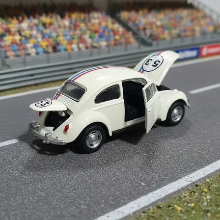 Miniatura Carrinho De Ferro Fusca Herbie 53 Porta Motor