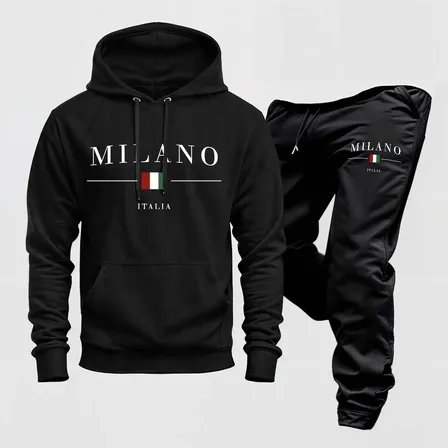 Conjunto Moletom Blusa Frio Calça Milanoitaly Abrigo Inverno