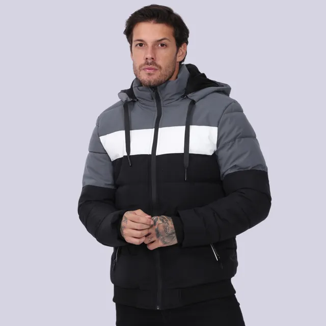 Jaqueta Bobojaco Com Capuz Bolso Zíper Casaco Frio Inverno