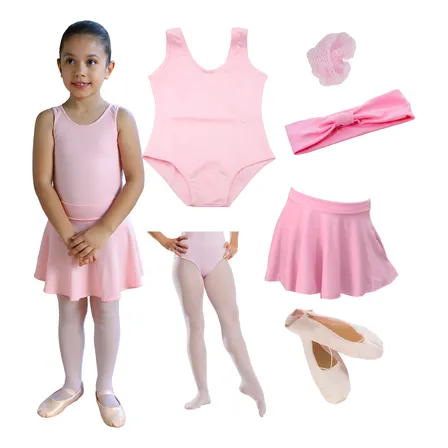 Kit Roupa De Ballet Infantil 6 Itens Uniforme Bailarina