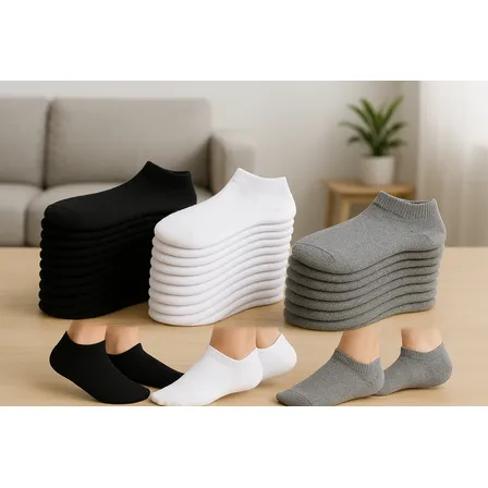 Kit 24 Pares Meia Soquete Cano Curto Unissex Atacado Cores