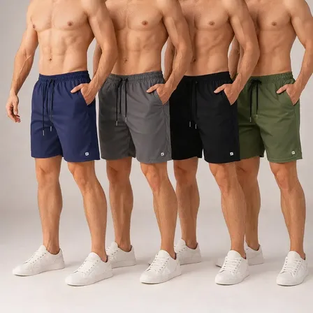 Kit 4 Short Praia Masculino Bermuda Tactel Academia Corrida