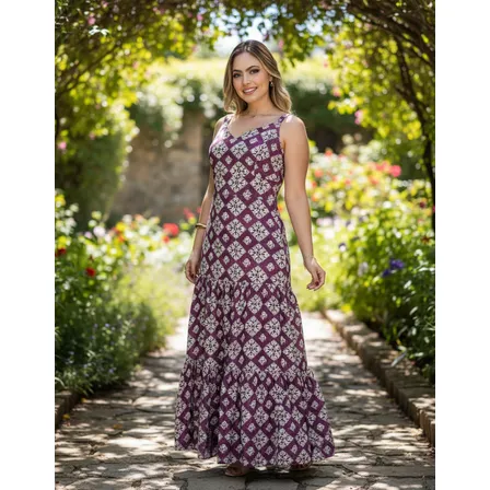 Vestido Longo Alça Feminino Cristani