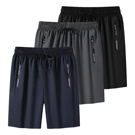 Kit 3 Bermuda Masculina Esportiva Secagem Rápida Ziper Bolso