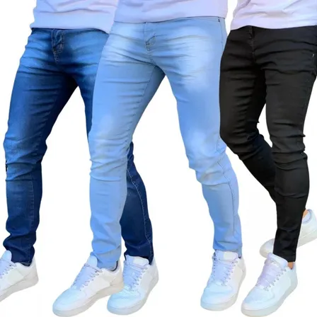 Kit 3 Calças Jeans Masculina Com Elastano Super Confortável