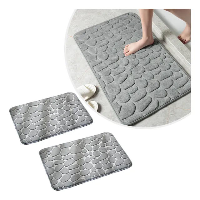 Kit 2 Tapete De Banheiro Antiderrapante Super Suave 60x40cm