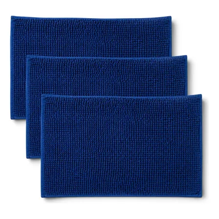 Kit 3 Tapetes De Banheiro Microfibra Bolinha Macio Seca Pés