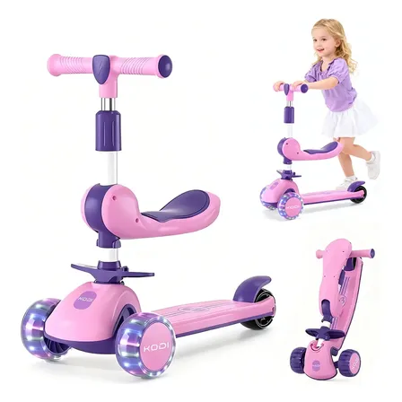 Patinete Infantil Scooter Dobrável Led Pode Ajustar A Altura
