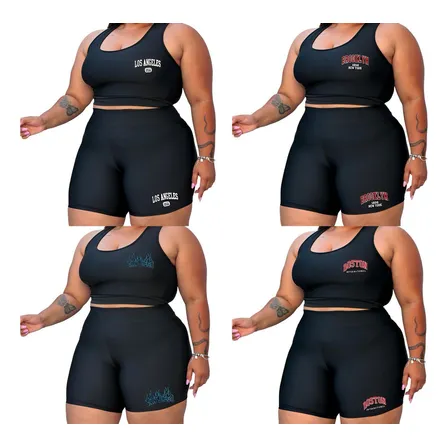 Kit 4 Conjunto Top Shorts Plus Size Academia Fitness