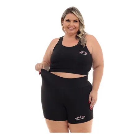 Conjunto Top Shorts Feminino Plus Size Academia