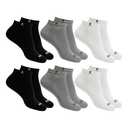 Kit 6 Pares Meias Soquete Cano Curto Baixo Algodão Polo Fit