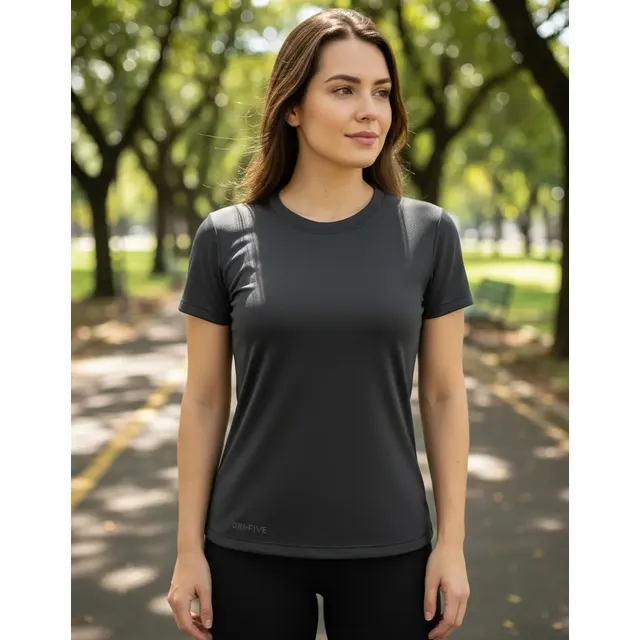 Camiseta Tech Baby Look Proteção Uv Não Amassa Affori