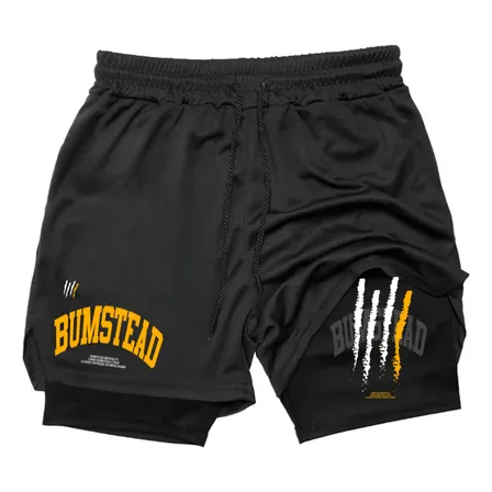 Bermuda Short Duplo Masculina Compreensão 2 Em 1 Musculação