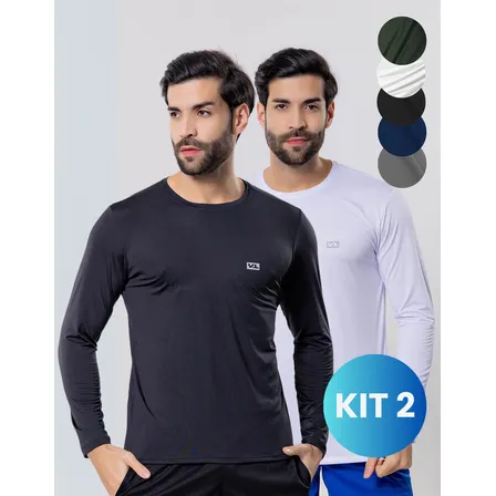 Kit 2 Camisa Camiseta Proteção Uvb50 Blusa Térmica Masculina