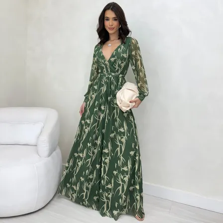 Macacão Longo Feminino Pantalona Tule Premium Elegante Festa