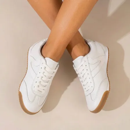 Tênis Branco Feminino Vittal Couro Legitimo Casual Clássico