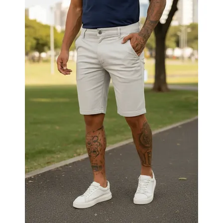 Bermuda Alfaiataria Sarja Masculino Social Slim Com Elastano