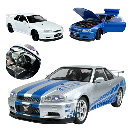Nissan Skyline Gt-r R34 Miniatura Carro Brian 1/24 Metal