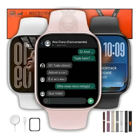 Relógio Smartwatch W11 Mini Serie 11 Chatgpt Wpp + Brindes
