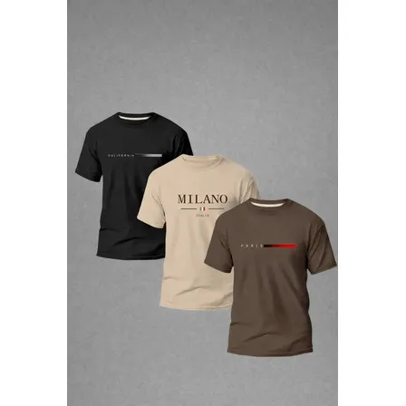 Kit 3 Camisetas Masculina 100% Algodão Premium Verão Oferta