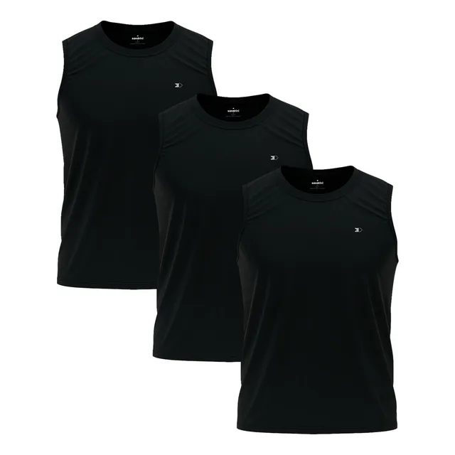 Kit 3 Camisas Regatas Dry-fit Masculina Sandrini Academia