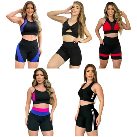Kit 5 Roupas Academia Conjunto Fitness Atacado Revenda