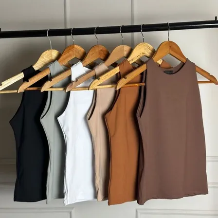 Kit 3 Blusa Regata Feminina Forro Básica Tendencia Gringa 35