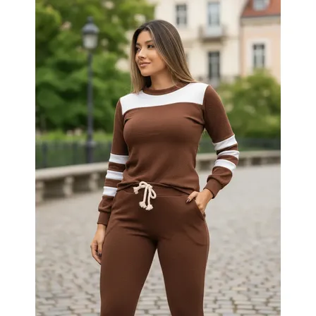 Conjunto Moletom Feminino Crepe Inverno Blusa Estilo Luxo