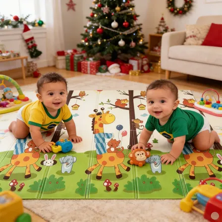 Tapete Tatame Dobráve Infantil 200x180cmx6mm Dupla Face Giga