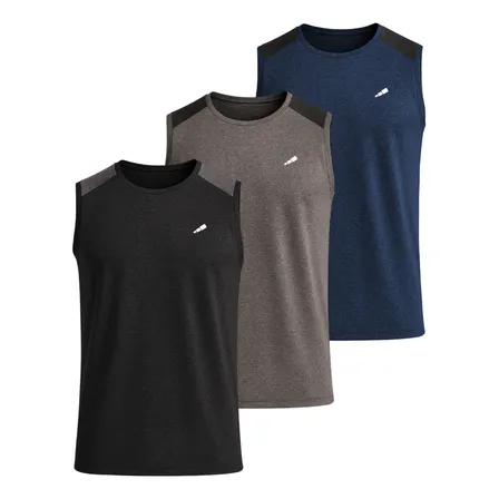 Kit 3 Camisetas Regatas Dry Fit Masculina Academia Malha