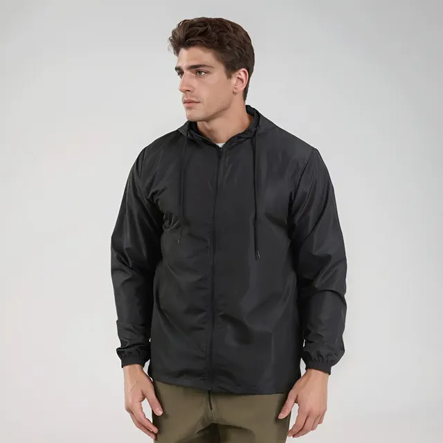 Jaqueta Corta Vento Masculina Impermeável Liso Capuz Premium