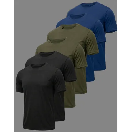 Kit 6 Camiseta Masculina Dry Fit Slim Fit Manga Curta