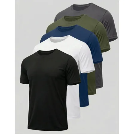 Kit 5 Camiseta Masculina Dry Fit Slim Fit Manga Curta
