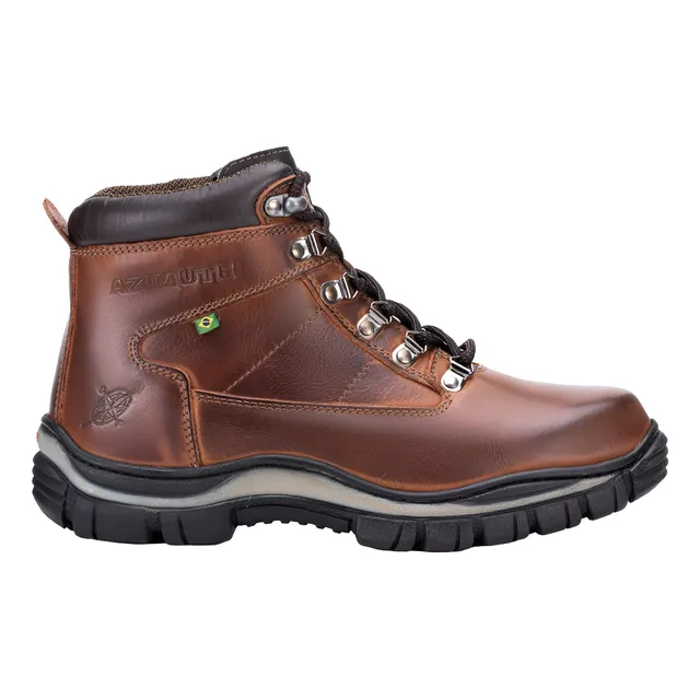 Coturno Bota Masculino Adventure Azimute Em Couro Mod:900