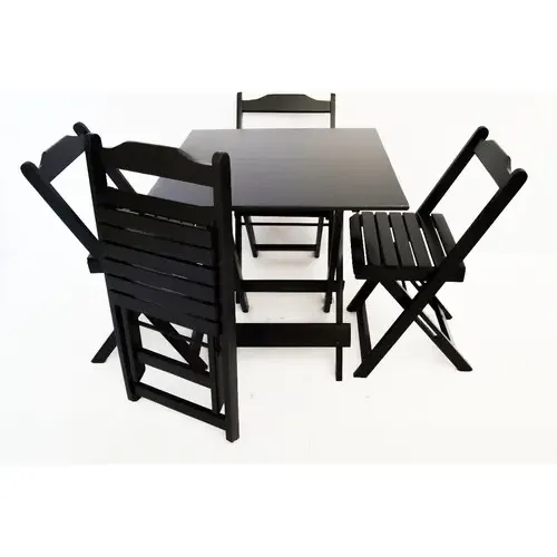 Mesa Quadrada 70x70 Cm Passa Perto C/ 4 Cadeiras Madeira