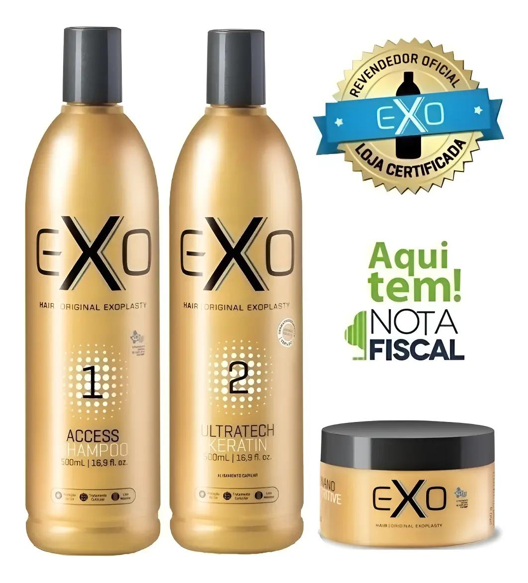 Exo Hair Alisamento Exoplastia Capilar 2x500ml + Máscara
