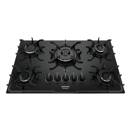Fogão cooktop com alimentação gás - Itatiaia 5 Bocas tripla chama cor preto - 5 queimadores