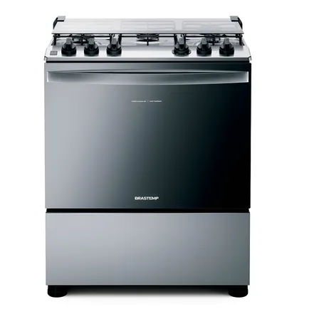 Fogão Brastemp Bfs5ncr 5 Bocas Cor Inox Tipo De Conexão Gás Engarrafado 127/220v