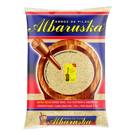 Arroz de Pilão Tipo 1 Albaruska Pacote 5kg