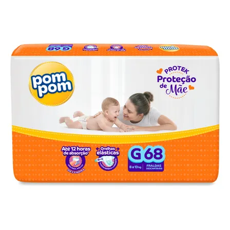Pom Pom Proteção de Mãe Derma Protek 68 unidades (G)