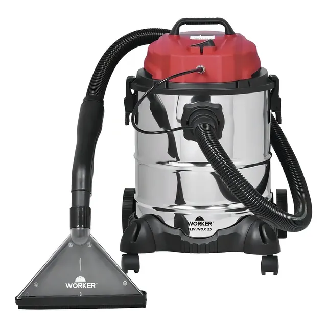 Extrator E Aspirador Profissional Inox 25l 1400w Worker Cor Prateado/Vermelho/Preto 127 V