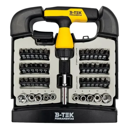 Kit Chave De Fenda Soquete Bits 48 Peças Torque Profissional