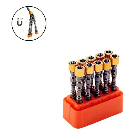 Kit 10 Peças Bits Ponteira Ph2 Magnética 65mm Aço S2 Premium