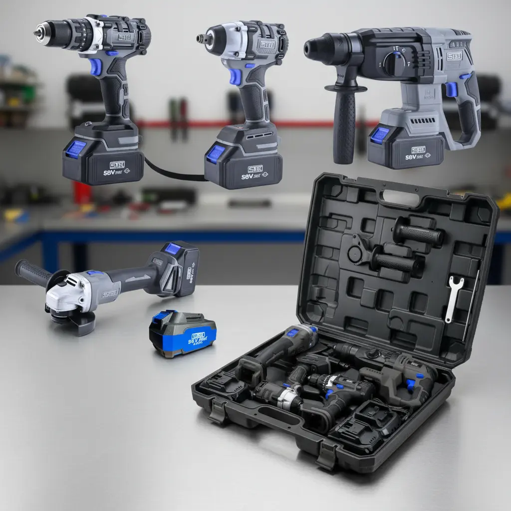 Kit De Ferramentas A Bateria 58v Profissional Brushless 4em1