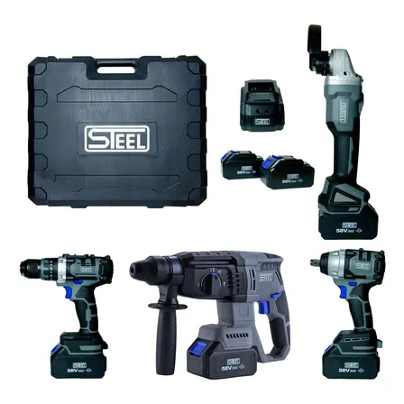 Kit Martelete Furadeira Esmerilhadeira Chave De Impacto 58v