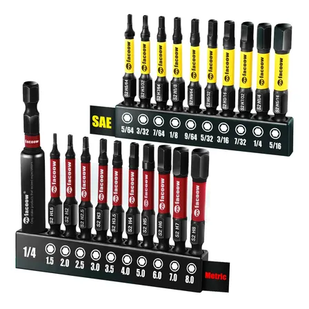 Conjunto De 21 Brocas Magnéticas Hexagonais De Impacto