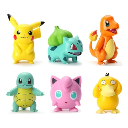 Brinquedo Boneco Action Figure Pokemon Colorido Kit Com 6